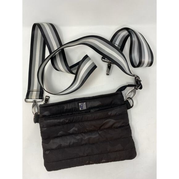Think Royln Crossbody/Shoulder Bag Black Camo Puffer 2 Tricolor Straps Hobo - Picture 1 of 9